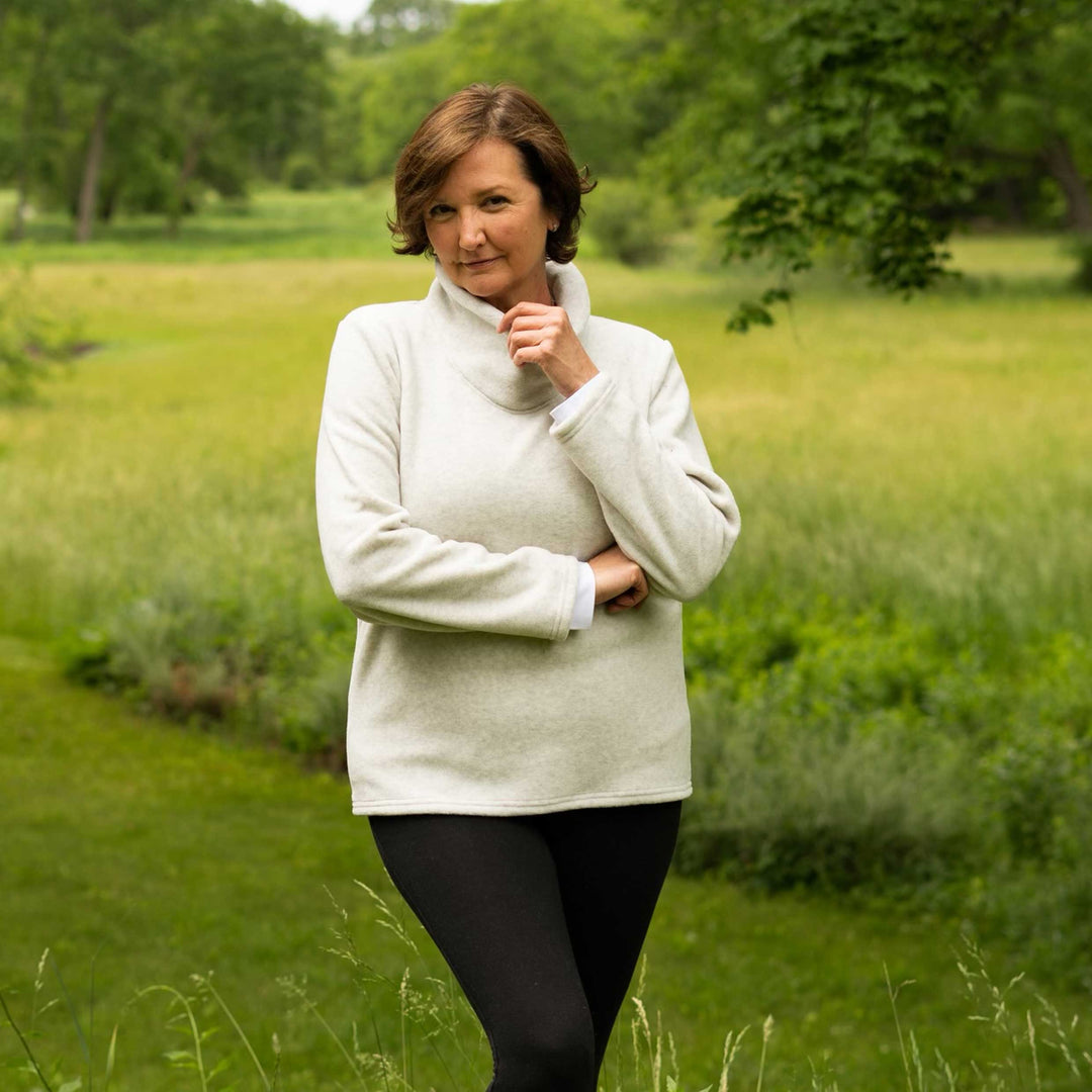 Cowl Neck Fleece Pullover - Dakini