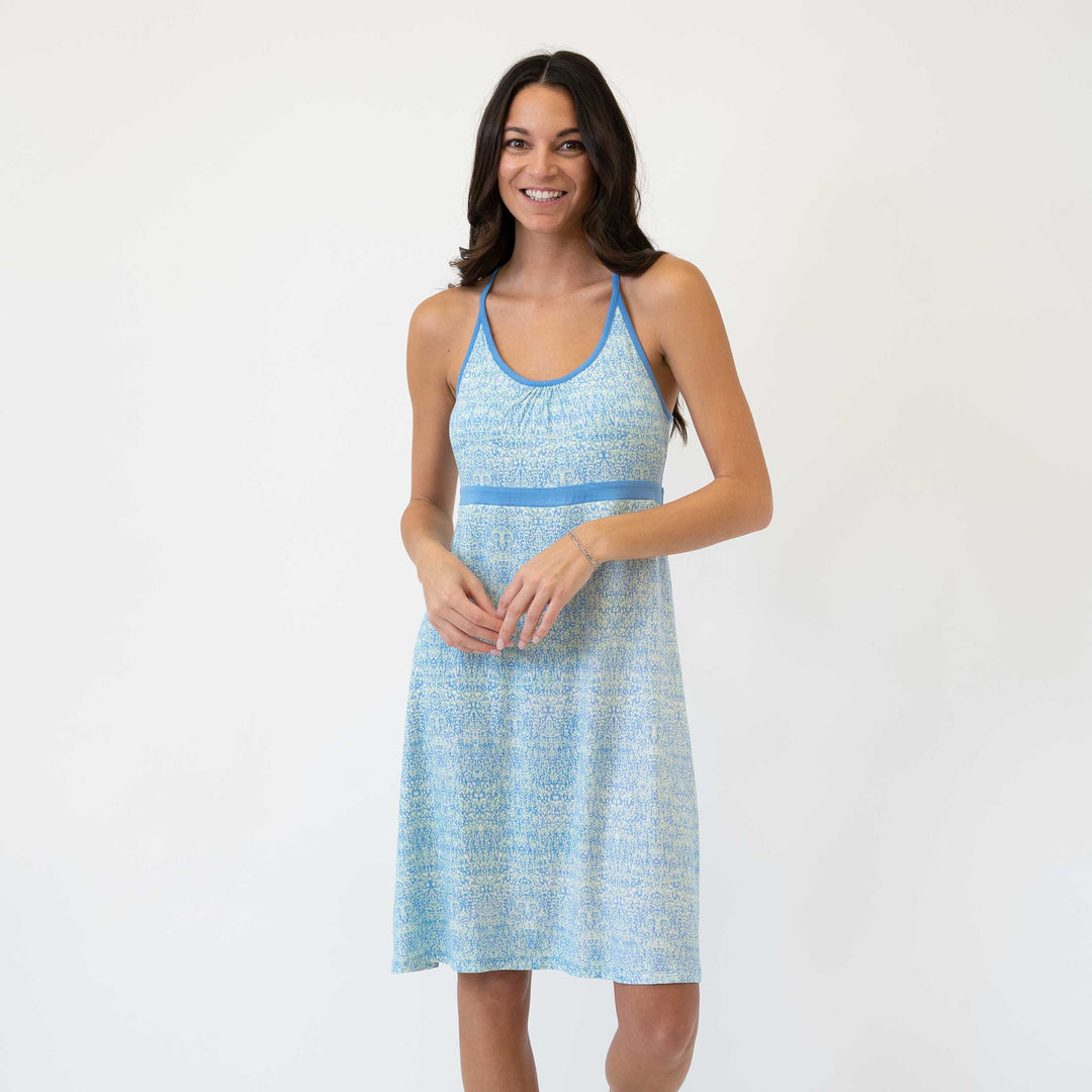 Strappy sundress in blue sea - Dakini
