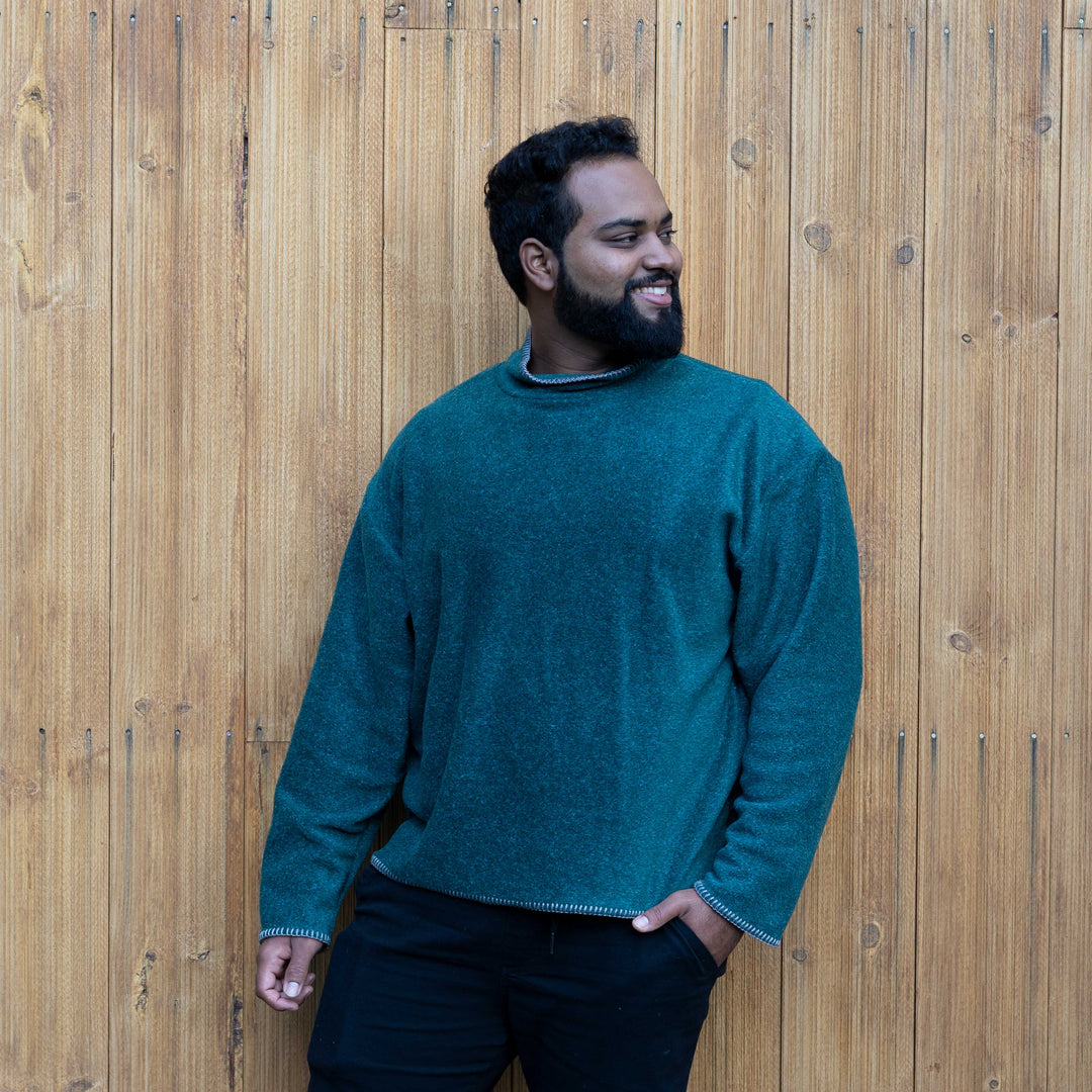 Men's fleece roll neck sweater