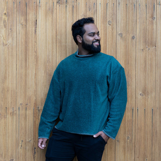 Men's fleece roll neck sweater