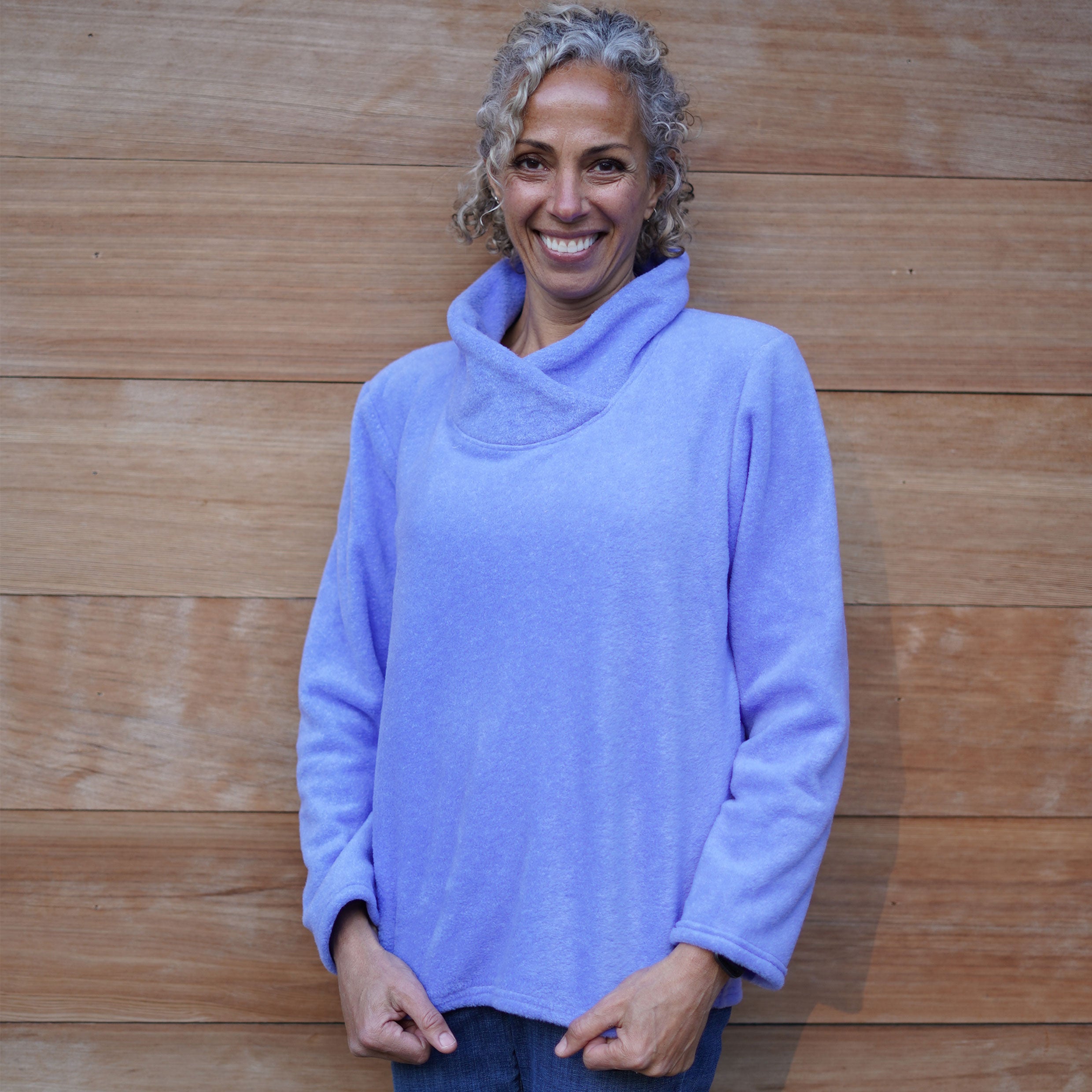 Women's Cowl Neck Fleece Pullover – Dakini