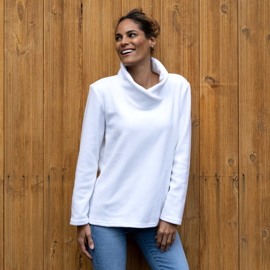 Cowl Neck Fleece Pullover - Dakini