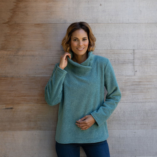 Cowl Neck Fleece Pullover - Dakini