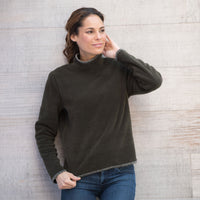 Cropped roll neck fleece sweater - Closeout colors - Dakini