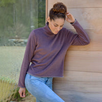 Cropped roll neck fleece sweater - Closeout colors - Dakini