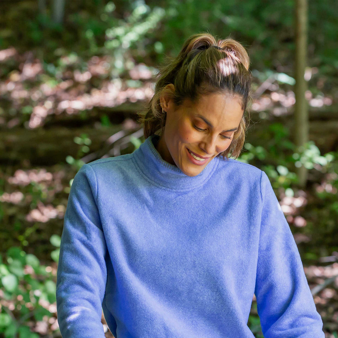 Cropped roll neck fleece sweater - Dakini