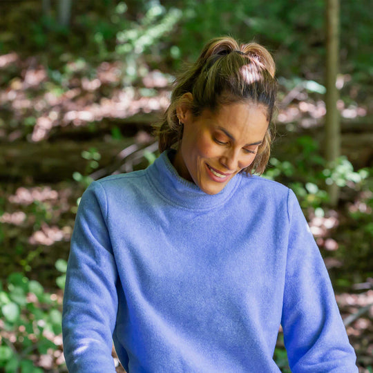 Cropped roll neck fleece sweater - Dakini