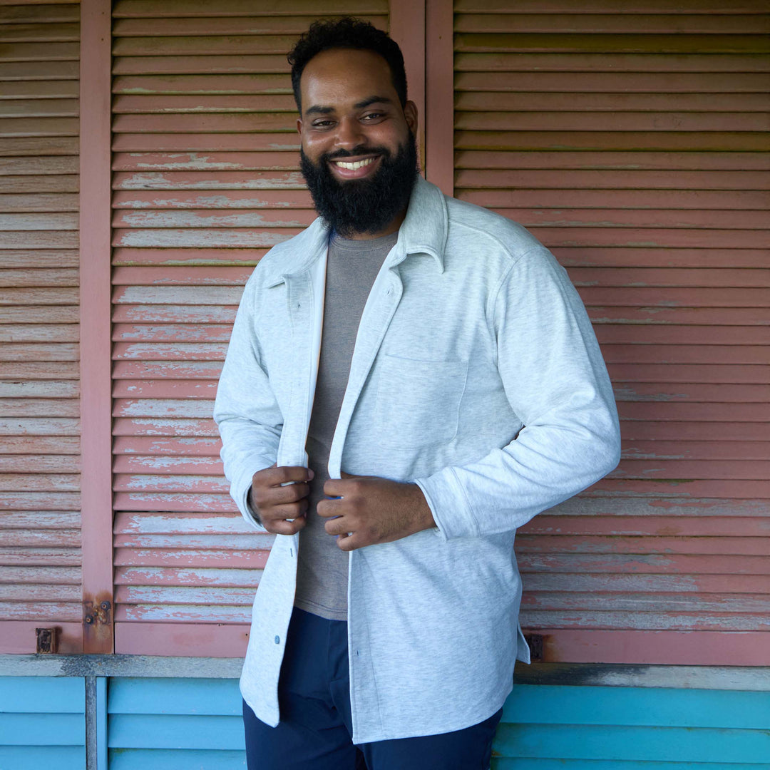 Men's Button Front Fleece Shirt - Dakini