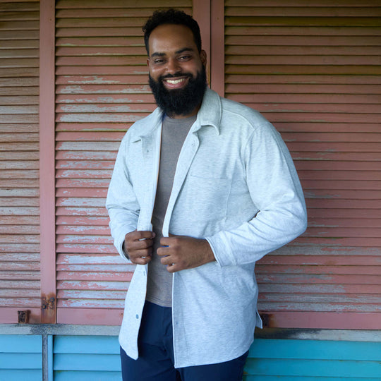 Men's Button Front Fleece Shirt - Dakini