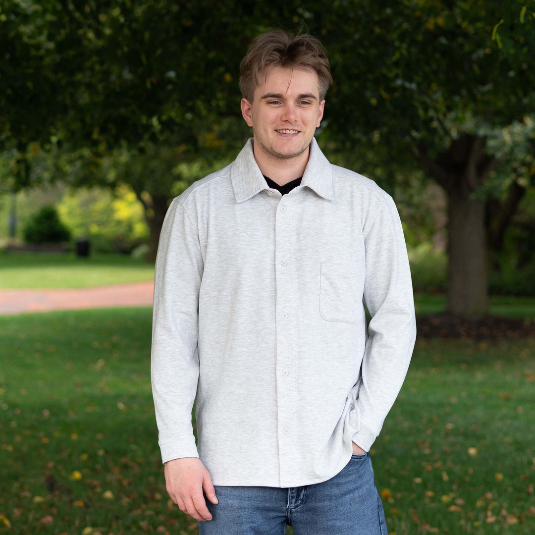 Men's Button Front Fleece Shirt - Dakini
