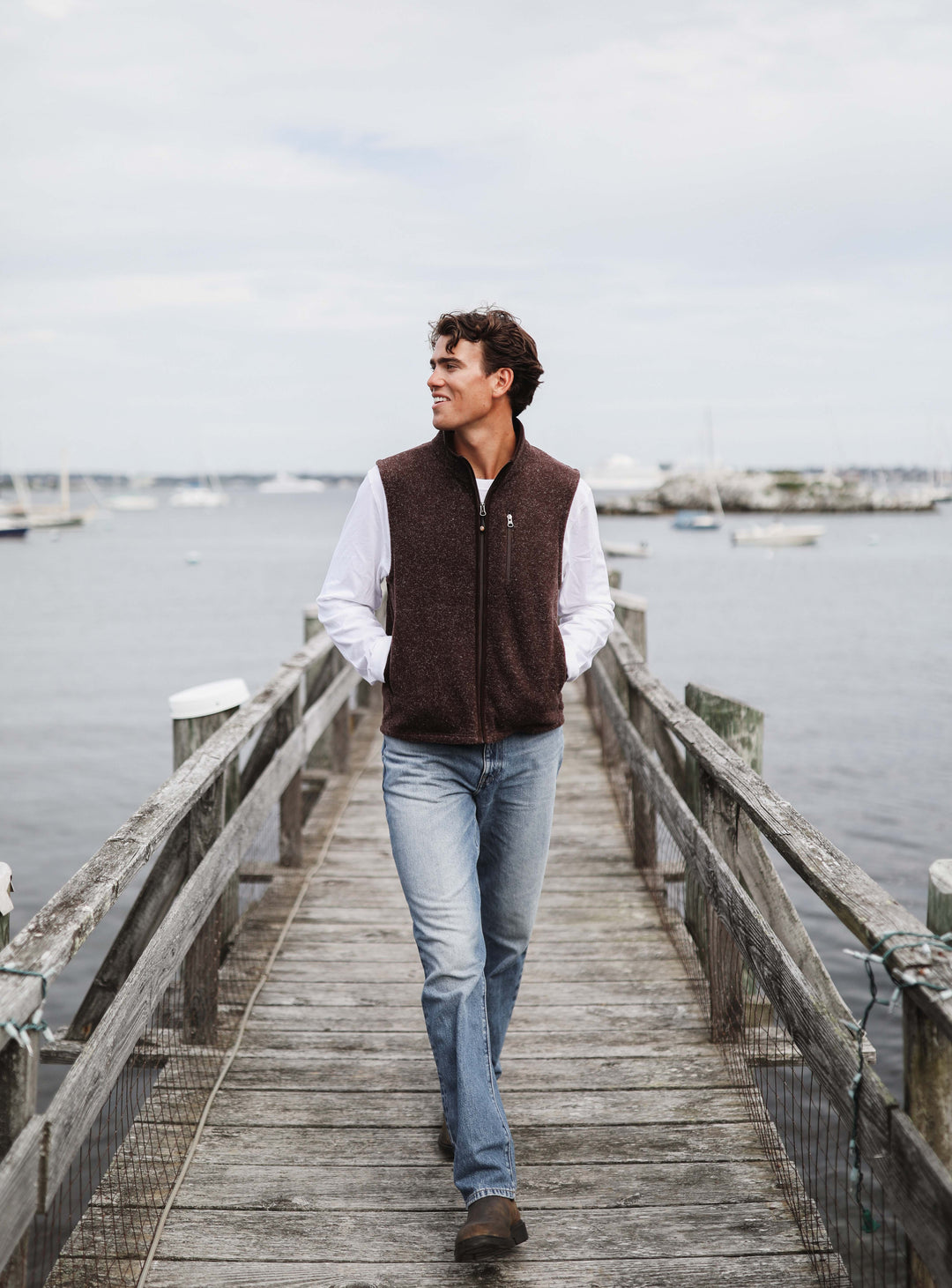 Men's Heather Fleece Vest - Dakini