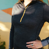 Merino Wool 1/4 - Zip Base Layer Top - Dakini