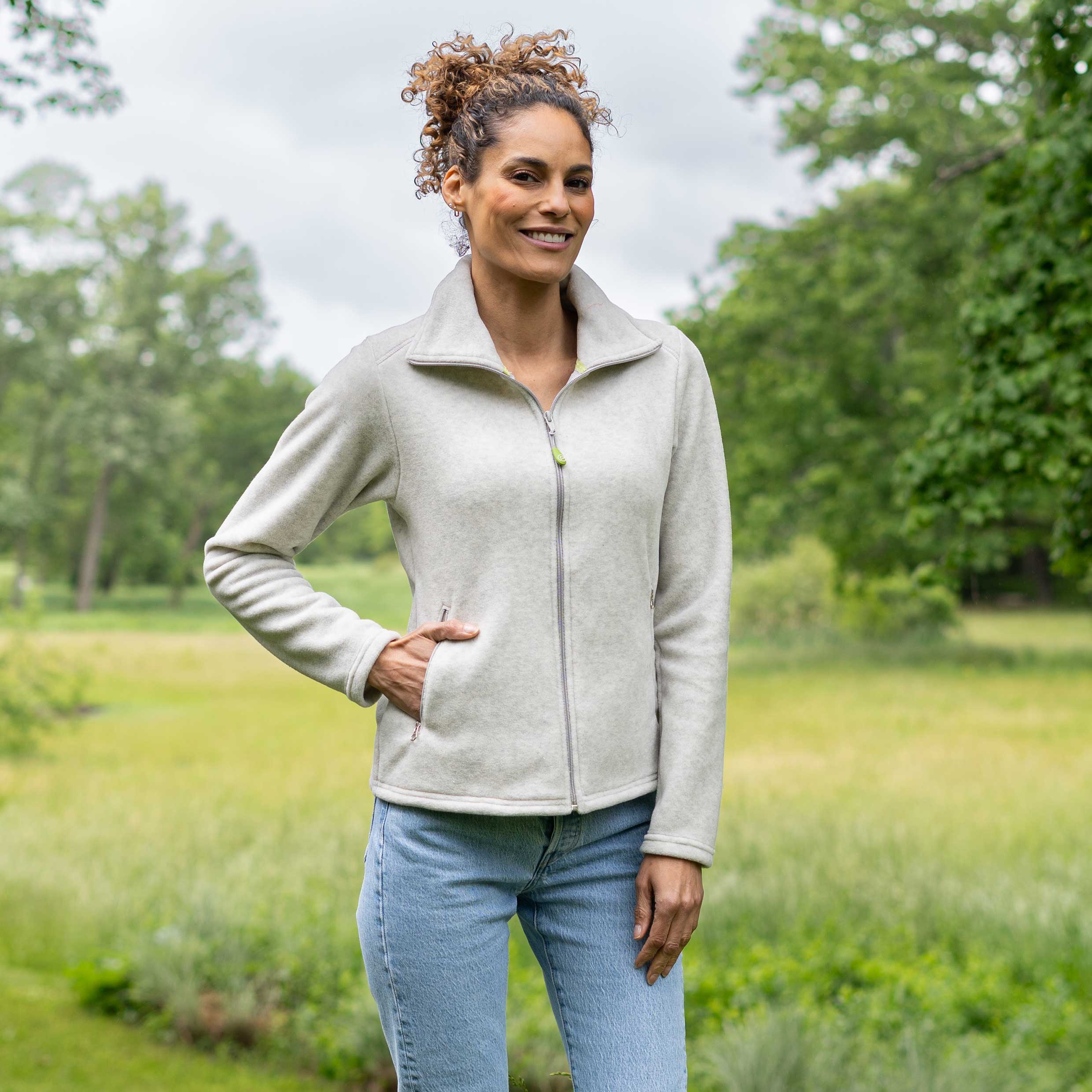 Women's Heather Fleece Jacket - Closeout Colors – Dakini Women's Heather Fleece Jacket - Closeout Colors – Dakini