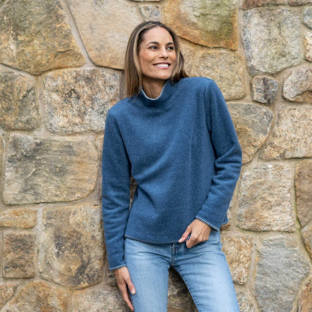 Women's roll neck fleece sweater - Closeout Colors - Dakini