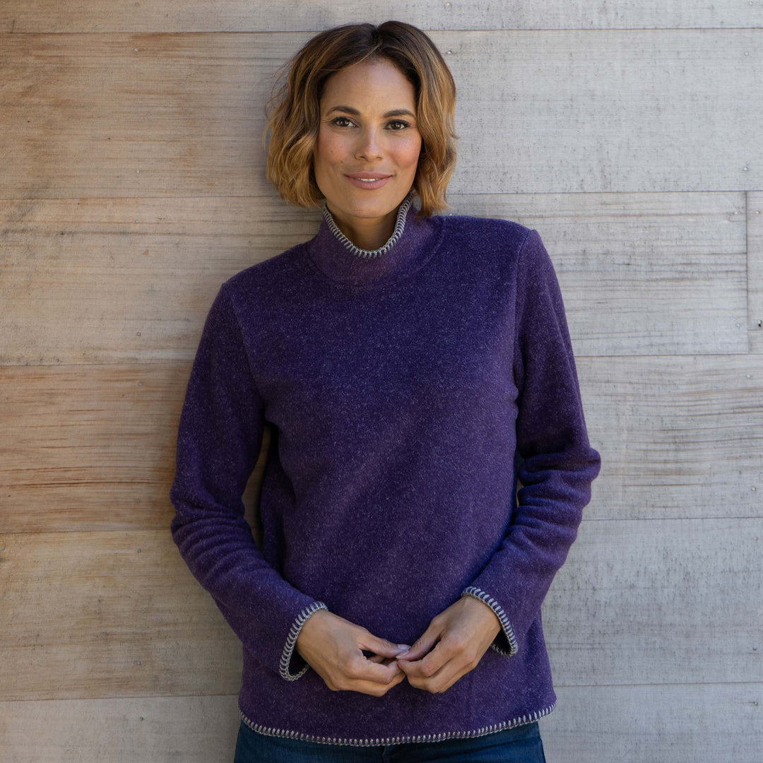 Women's roll neck fleece sweater - Dakini