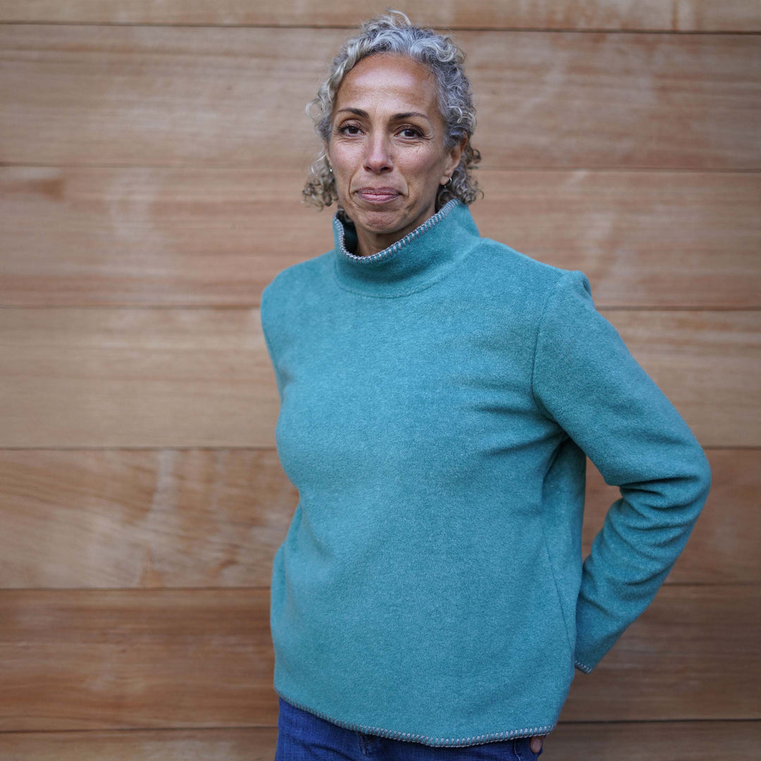 Women's roll neck fleece sweater - Dakini