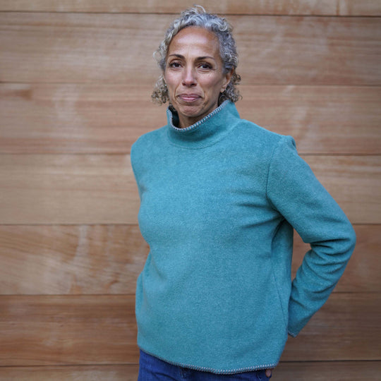 Women's roll neck fleece sweater - Dakini