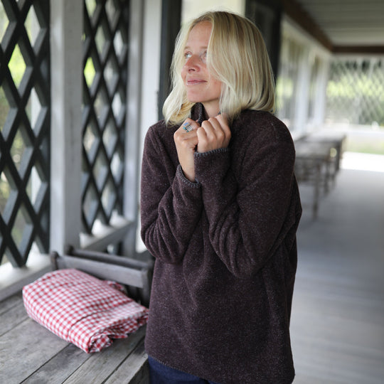 Women's roll neck fleece sweater - Dakini
