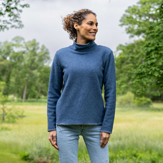 Women's roll neck fleece sweater - Dakini