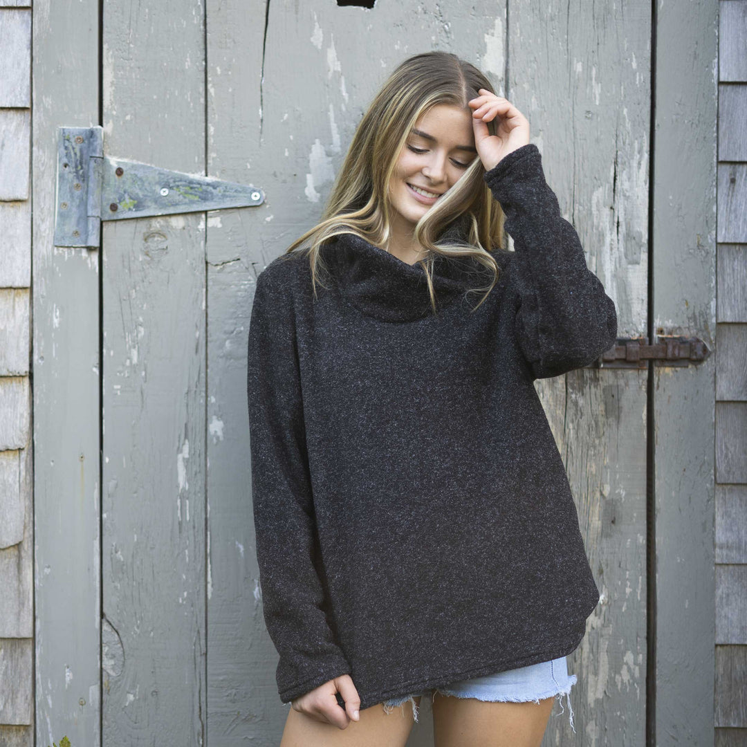 Cowl Neck Fleece Pullover - Dakini