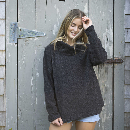 Cowl Neck Fleece Pullover - Dakini