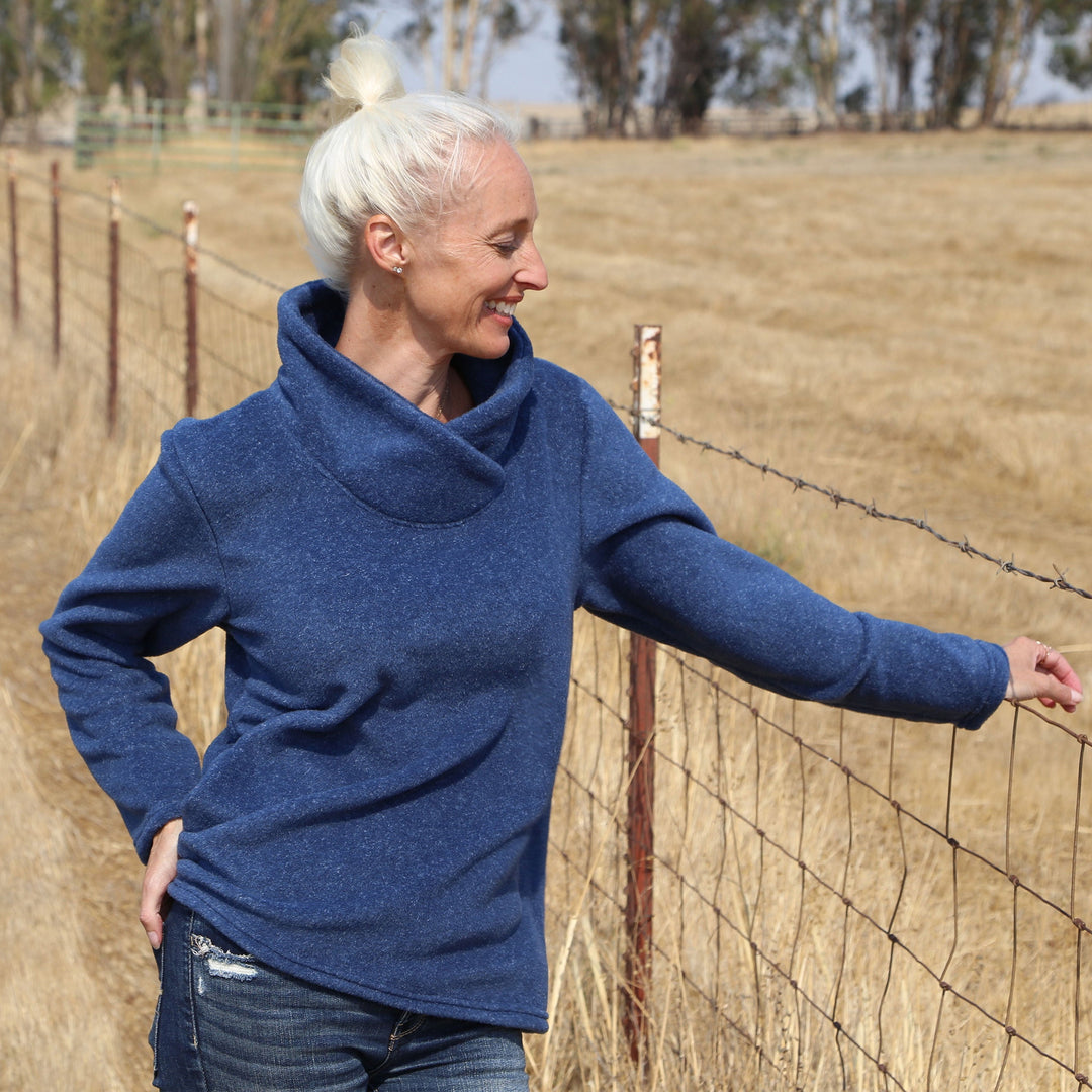 Cowl Neck Fleece Pullover - Dakini