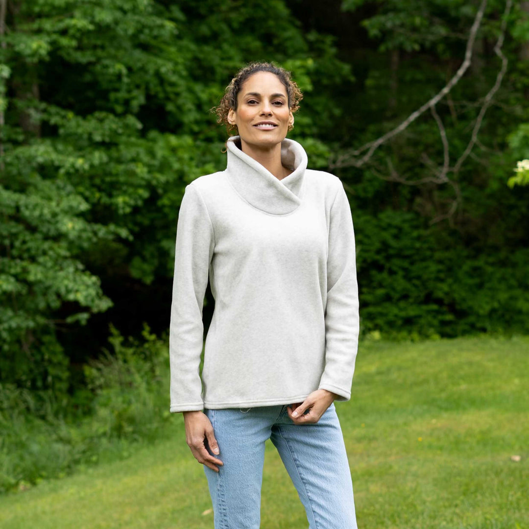 Cowl Neck Fleece Pullover - Dakini