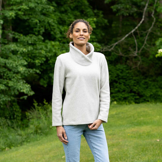 Cowl Neck Fleece Pullover - Dakini