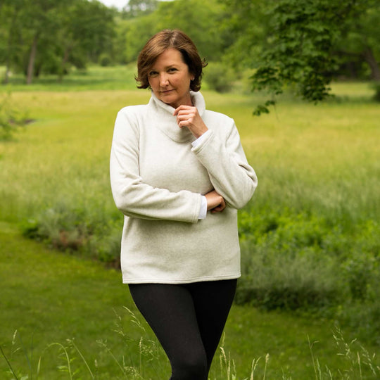 Cowl Neck Fleece Pullover - Dakini