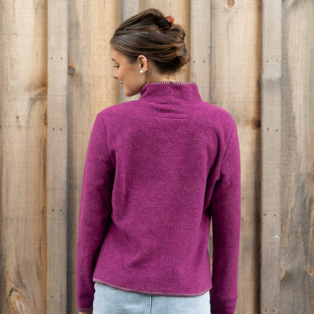 Cropped roll neck fleece sweater - Dakini