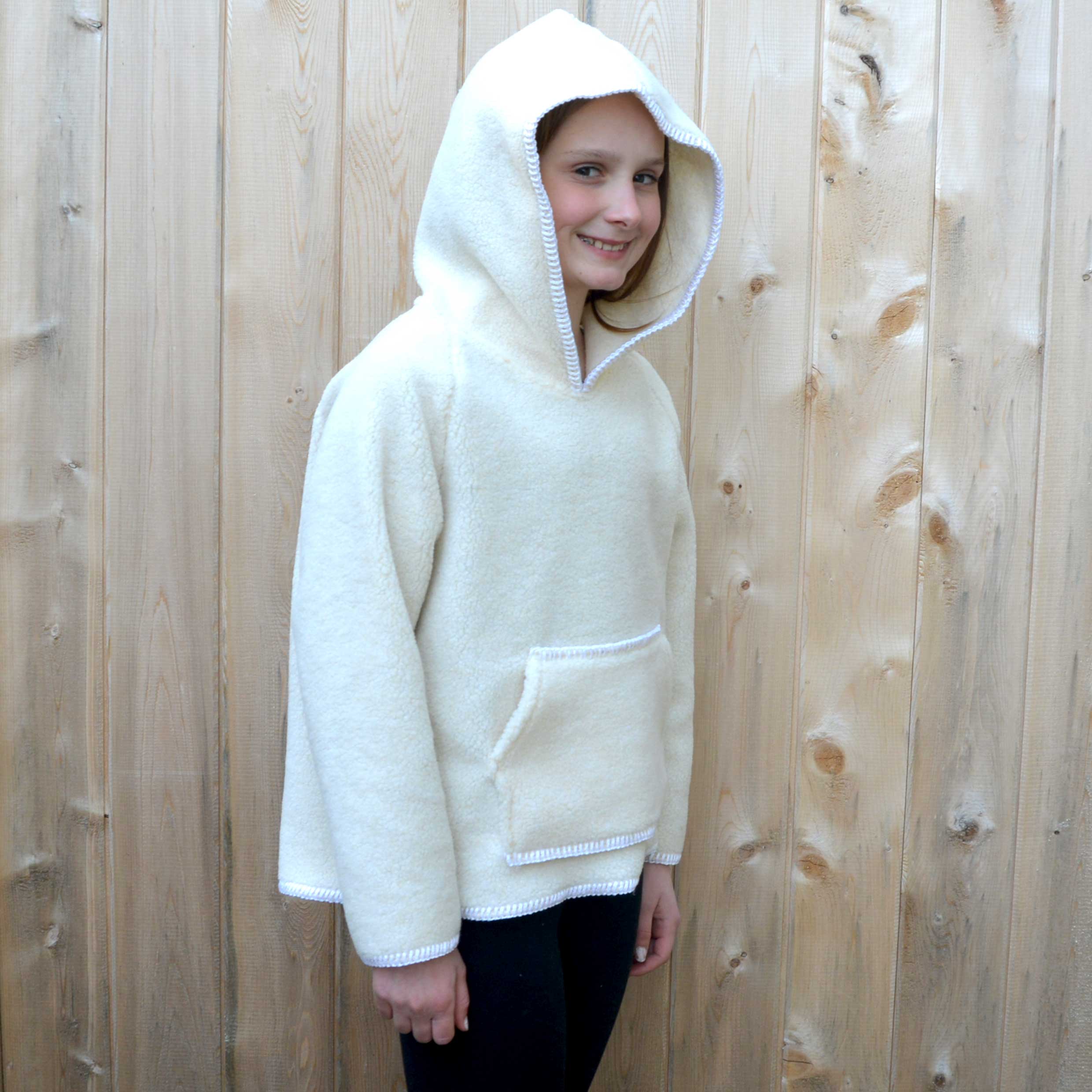 Cream fleece online hoodie