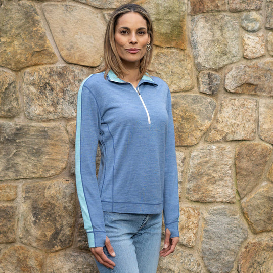 Merino Wool 1/4-Zip Base Layer Top - Dakini