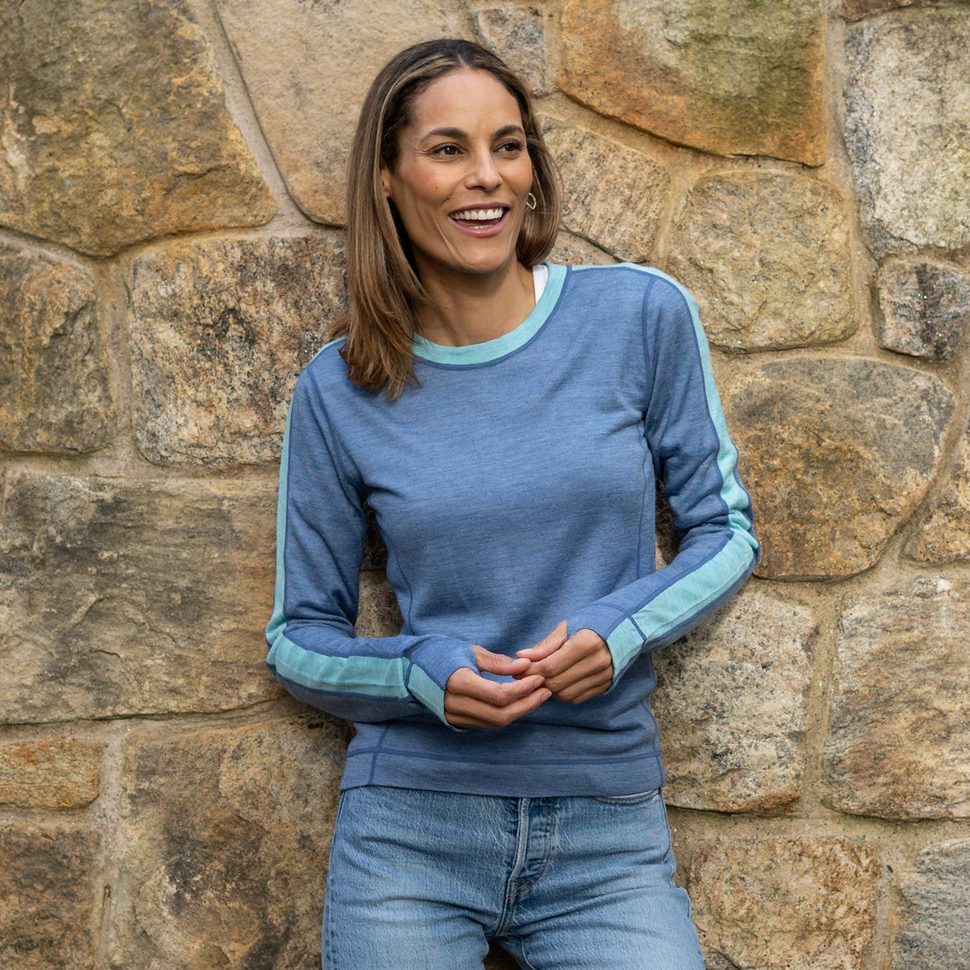 Merino Wool Crewneck Base Layer Top - Dakini