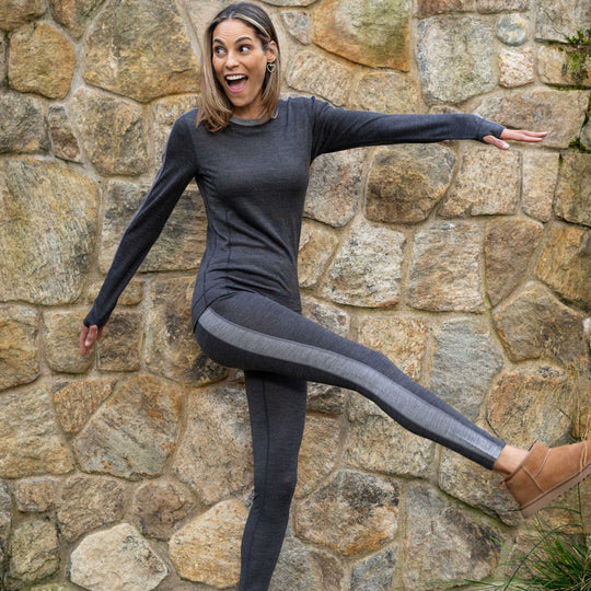 Merino Wool Crewneck Base Layer Top - Dakini