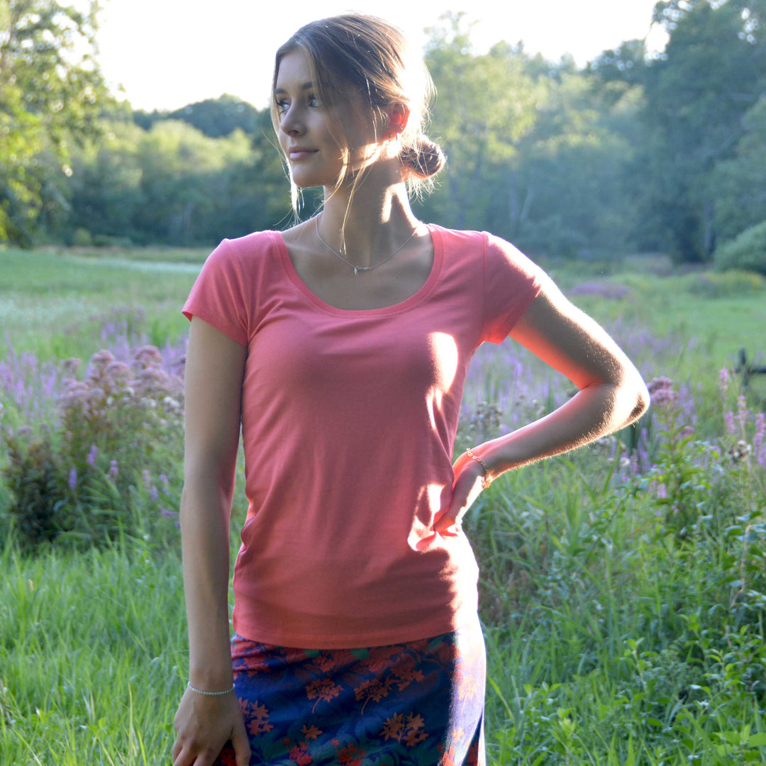 Organic cotton cap sleeve summer tee - Dakini