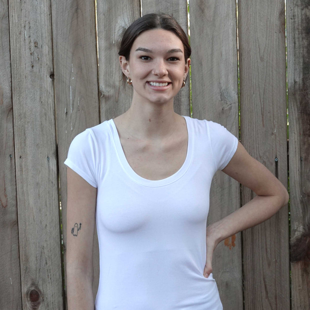 Organic cotton cap sleeve summer tee - Dakini