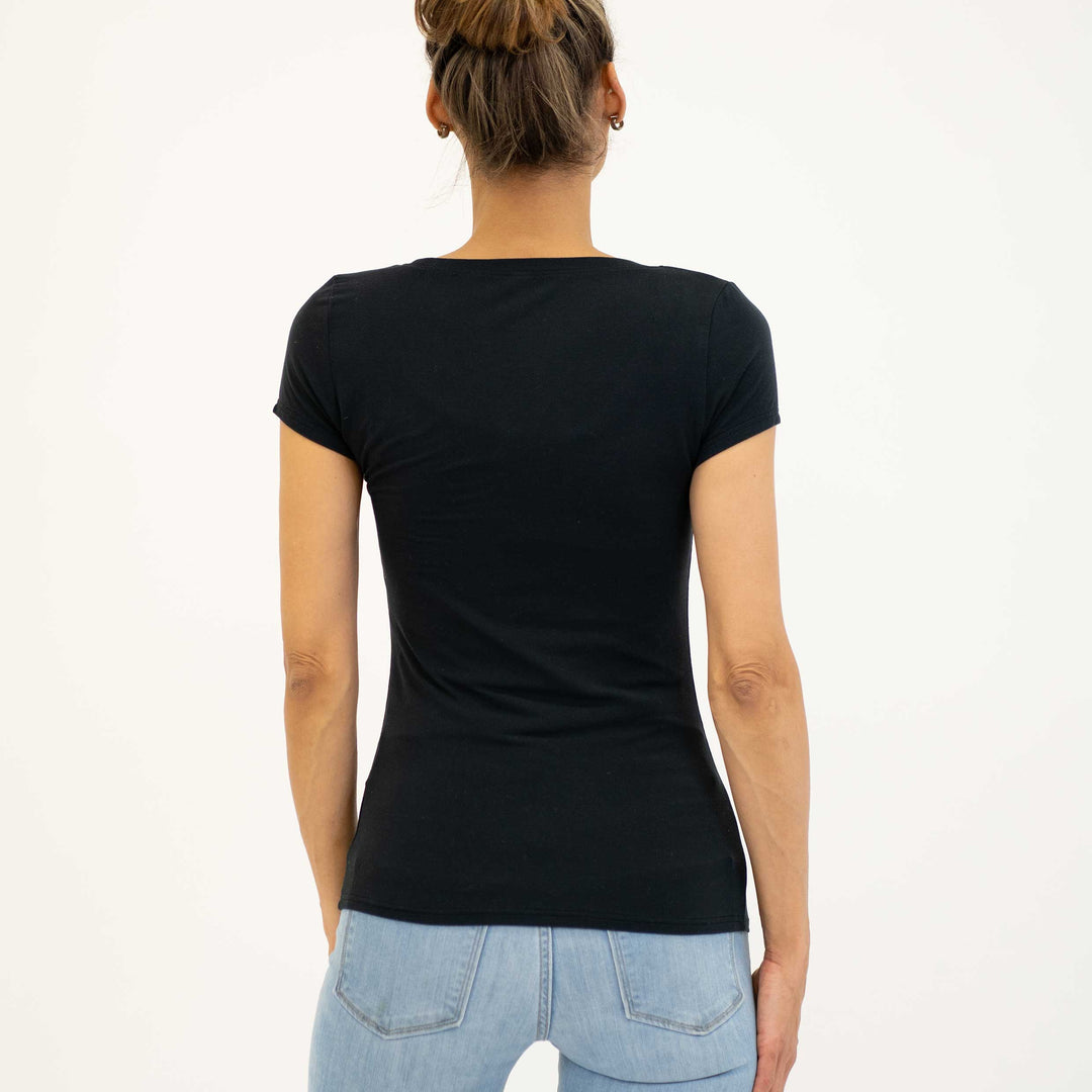 Organic cotton cap sleeve summer tee - Dakini