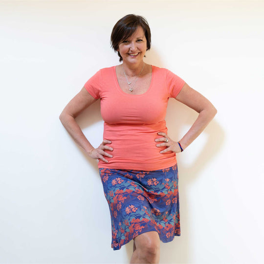 Organic cotton cap sleeve summer tee - Dakini