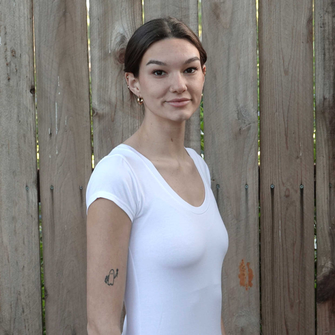 Organic cotton cap sleeve summer tee - Dakini