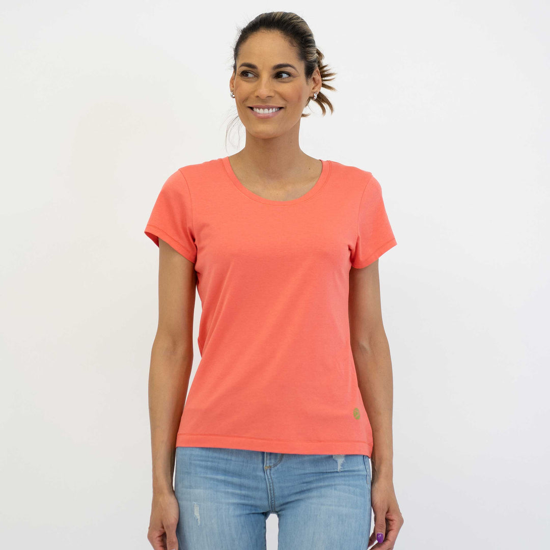 Organic cotton scoop neck short sleeve tee - Dakini