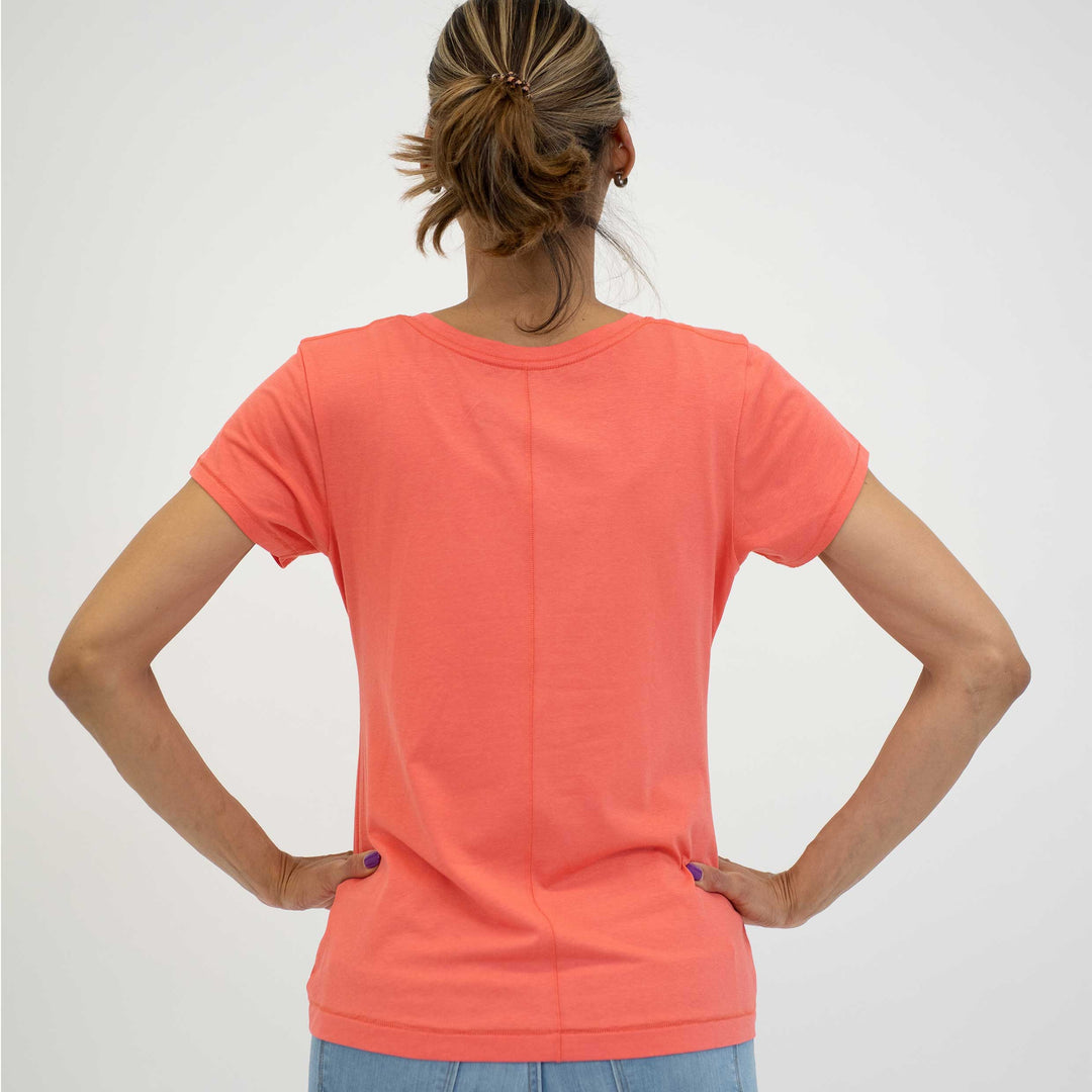 Organic cotton scoop neck short sleeve tee - Dakini