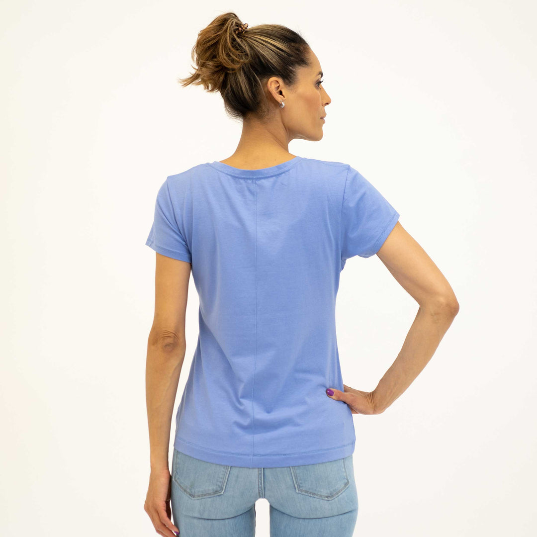 Organic cotton scoop neck short sleeve tee - Dakini