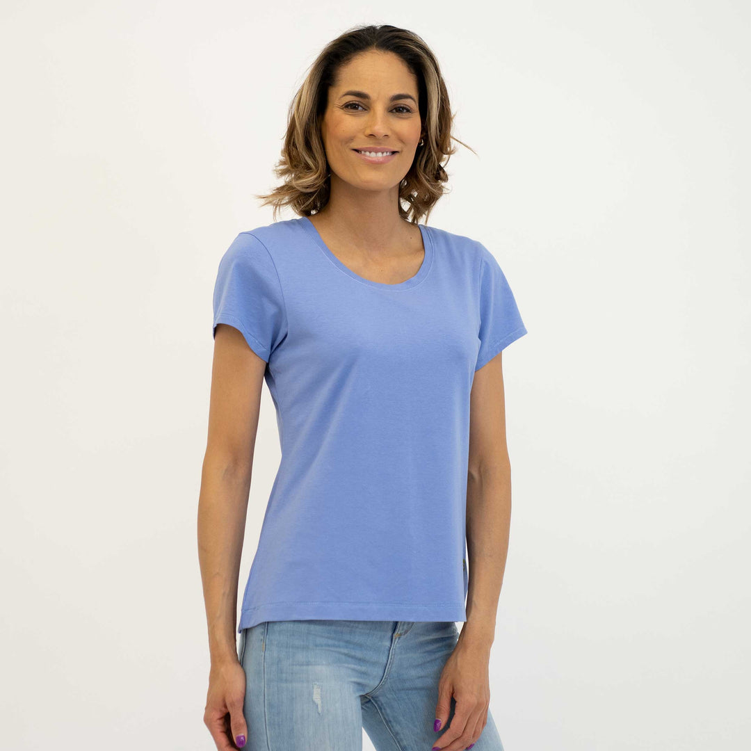 Organic cotton scoop neck short sleeve tee - Dakini