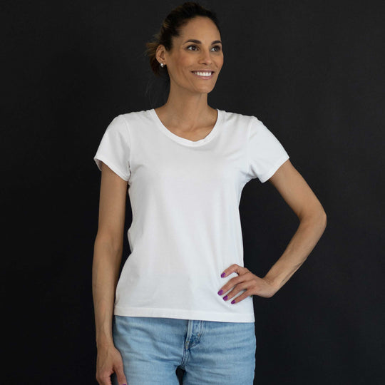 Organic cotton scoop neck short sleeve tee - Dakini