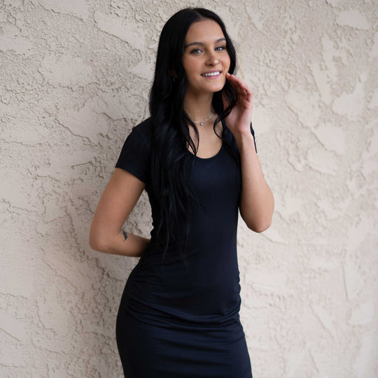 Perfect black scoop neck dress - Dakini