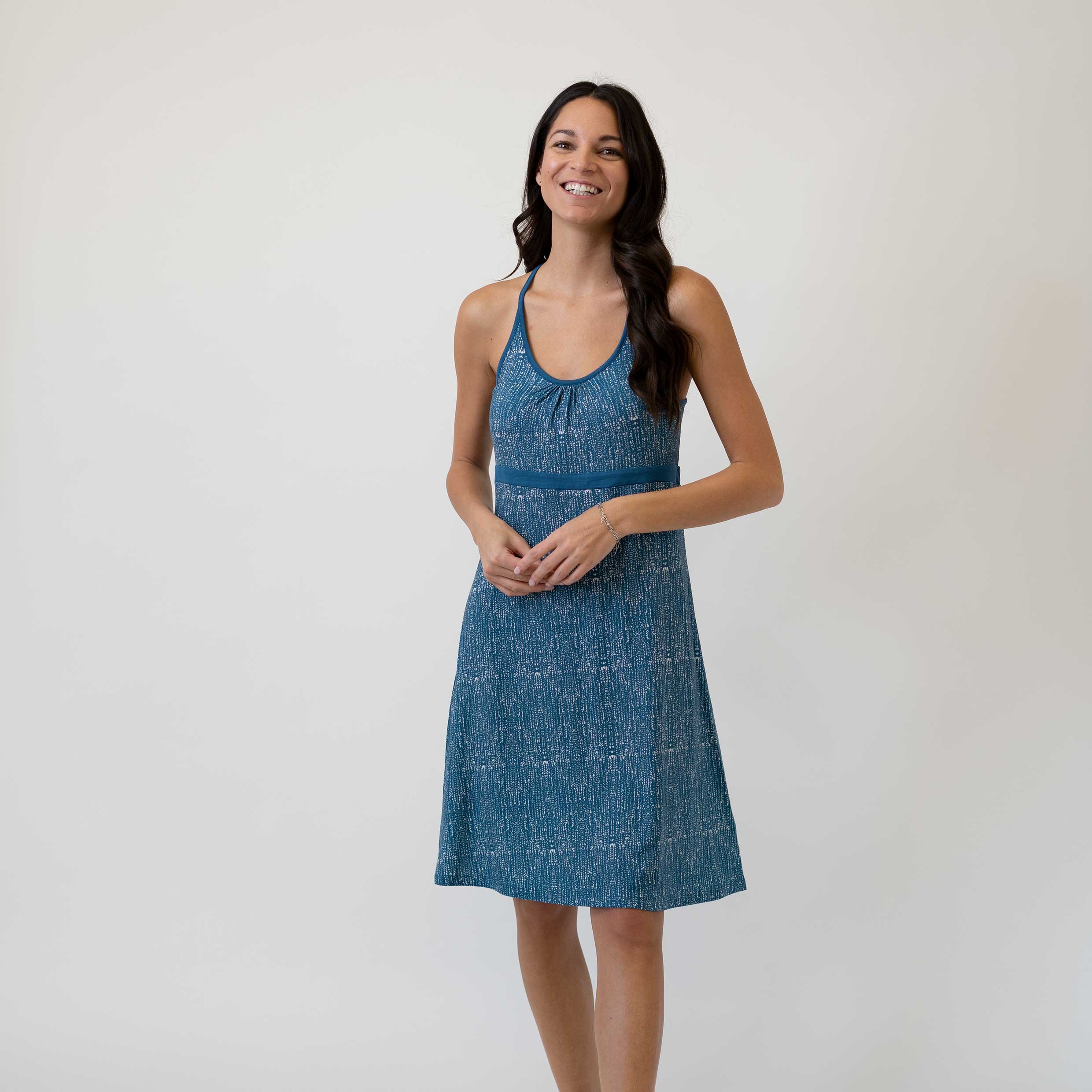 Strappy sundress in indigo drops - Dakini