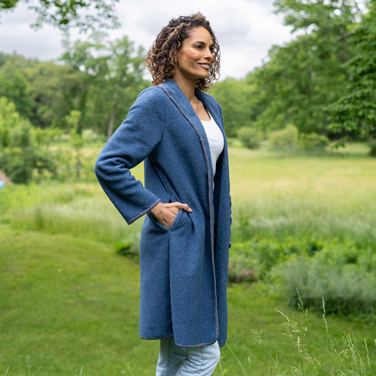 Women's Heather Fleece Open Coat - Dakini