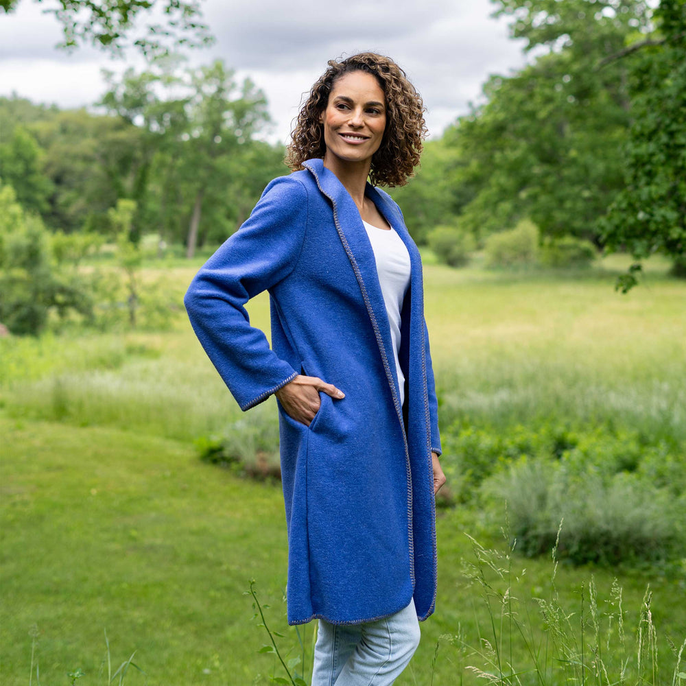 Women's Heather Fleece Open Coat - Dakini