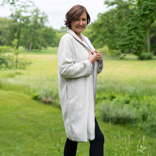 Women's Heather Fleece Open Coat - Dakini