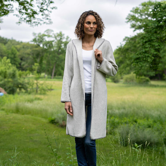 Women's Heather Fleece Open Coat - Dakini